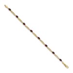 14k Complete Diamond and Oval Garnet Fancy Link 7 inch Bracelet - Image 2