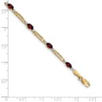 14k Complete Diamond and Oval Garnet Fancy Link 7 inch Bracelet - Image 3