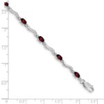 10k White Gold Fancy Diamond and Garnet Bracelet - Image 4