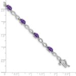10k White Gold Amethyst and Diamond Infinity Bracelet - Image 4