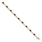 14k Complete Oval Garnet and Diamond Infinity Link 7 inch Bracelet - Image 2