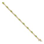 14k Complete Oval Peridot and Diamond Infinity Link 7 inch Bracelet - Image 2