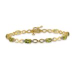 14k Complete Oval Peridot and Diamond Infinity Link 7 inch Bracelet - Image 3