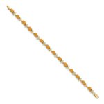 14k Complete Diamond and Oval Citrine Floral 7 inch Bracelet - Image 2