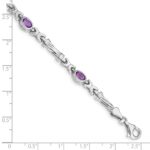 10k White Gold Amethyst 4 Stone Bracelet - Image 3