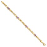 10k Amethyst 4 Stone Bracelet - Image 2