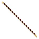 14k Complete Oval Garnet 7 inch Bracelet - Image 2
