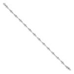 14k White Gold Complete 1/6 carat Diamond Bar Link 7.5 inch Bracelet - Image 2