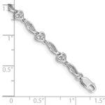 14k White Gold Complete 1/10 carat Diamond Hearts 7 inch Tennis Bracelet - Image 3