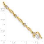 14k Complete 1/8 carat Diamond Fancy Link 7.5 inch Bracelet - Image 3