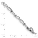 14k White Gold Complete 1/20 carat Diamond Twist Link 7.25 inch Bracelet - Image 3