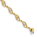 10k Gold Diamond 7.5in Link Bracelet