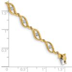 10k Gold Diamond 7.5in Link Bracelet - Image 3