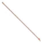 14k Rose Gold Complete 3/4 carat Diamond Round and Oval Link 7 inch Bracelet - Image 2