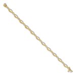 14k Complete 1/4 carat Diamond Fancy Link 7 inch Bracelet - Image 2