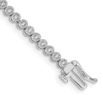 14k White Gold  1 carat Lab Grown Diamond VS/SI+ G+ Complete 7 inch Fancy Tennis Bracelet