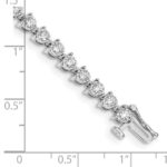 14k White Gold  2 carat Lab Grown Diamond VS/SI+ G+ Complete 7.25 inch Fancy Tennis Bracelet - Image 3