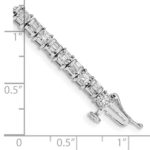 14k White Gold Complete 2 carat Round and Baguette Diamond 7 inch Tennis Bracelet - Image 3