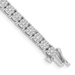 14k White Gold Complete 3 carat Diamond Cluster Setting 7 inch Tennis Bracelet