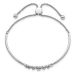 14k White Gold 1/6 carat Lab Grown Diamond VS/SI+ G+ Complete Adjustable Bolo Bracelet - Image 2