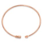 14k Rose Gold 1/10 carat Lab Grown Diamond VS/SI+ G+ Complete Arrow Cuff Flexible Bangle Bracelet - Image 2