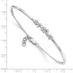 14k White Gold Complete 1/2 carat Diamond Half-Bangle 7 inch Bracelet with 0.5 inch Extender - Image 2