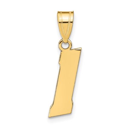 14k Polished Block Number 1 Pendant