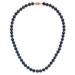 14k 6-7mm Black Near-Round Freshwater Cultured Pearl Necklace - Image 4