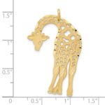 14k Large Satin Diamond-cut Giraffe Charm - Image 4