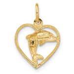 14k Dolphin in Heart Charm - Image 3