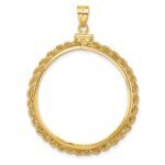 Wideband Distinguished Coin Jewelry 14k Polished Rope 32.0mm x 2.85mm Screw Top Coin Bezel Pendant - Image 3