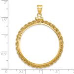 Wideband Distinguished Coin Jewelry 14k Polished Rope 32.0mm x 2.85mm Screw Top Coin Bezel Pendant - Image 4