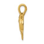 14k Satin and Polished Dolphin Heart Pendant - Image 2