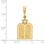 14K Polished 10 Commandment Tablets with Star Of David Charm - Image 3