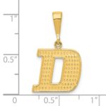 14k Textured Initial D Charm - Image 4