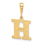 14k Textured Initial H Charm - Image 3
