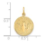 14k Polished CONFIRMATION with Dove Round Charm - Image 4