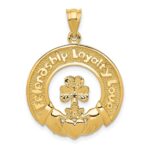14k FRIENDSHIP LOYALTY LOVE Claddagh Pendant