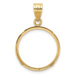Wideband Distinguished Coin Jewelry 14k Polished 18.0mm Prong Coin Bezel Pendant - Image 3
