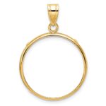 Wideband Distinguished Coin Jewelry 14k Polished 22.0mm Prong Coin Bezel Pendant