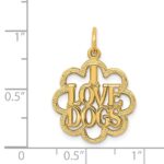14k I LOVE DOGS In Scalloped Circle Charm - Image 4