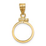 Wideband Distinguished Coin Jewelry 14k Polished 13.0mm x 1.1mm Screw Top Coin Bezel Pendant - Image 3