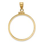 Wideband Distinguished Coin Jewelry 14k Polished 27.0mm x 2.35mm Screw Top Coin Bezel Pendant