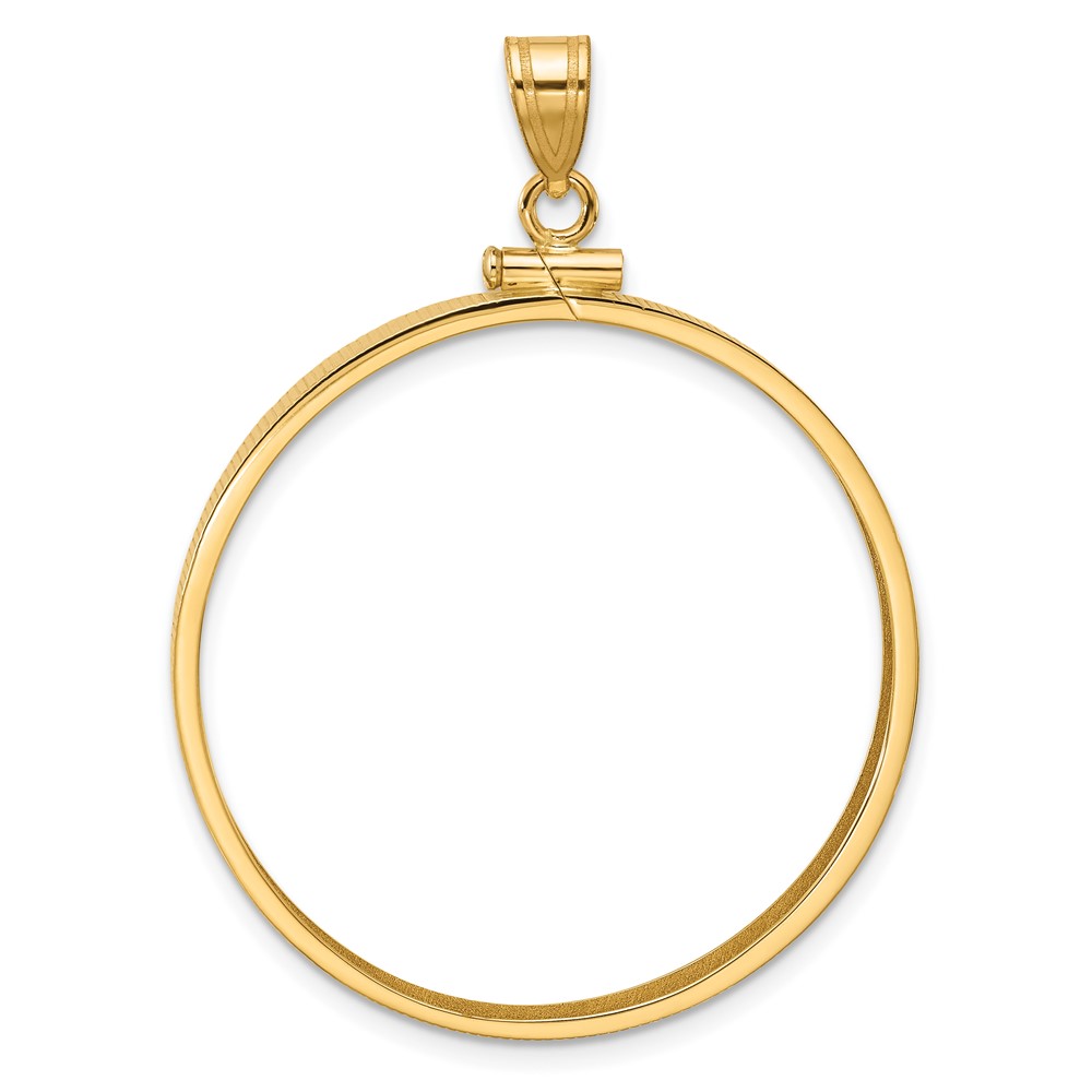 C1885_32.7-1.jpg Wideband Distinguished Coin Jewelry 14k Polished 32.7mm x 3.00mm Screw Top Coin Bezel Pendant - Image 1
