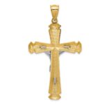 14k Satin Two-tone Crucifix Pendant - Image 4