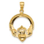 14k Polished Claddagh Pendant - Image 3