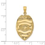 14k Large Badge with Engravable Area Pendant - Image 4