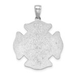 14k White Gold Large FD St. Florian Badge Pendant - Image 3