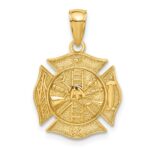 14k Reversible Fire Department Shield Pendant - Image 3
