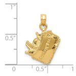 14k Satin 3-D Cosmetic Pouch Pendant - Image 4